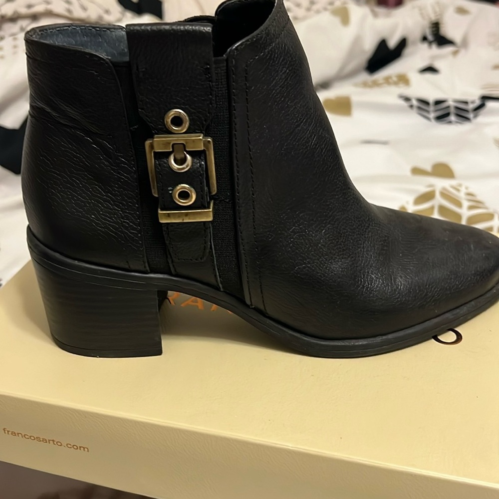 leather black franco sarto chelsea boots!